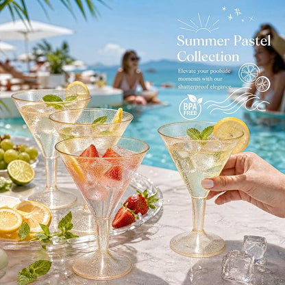 Liacere 24 Pack Gold Plastic Martini Glasses - Image 8