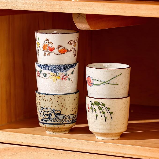 6 Oz Japanese Tea Cup, Ceramic Matcha Cup Set of 6, Small Handleless Teacup | - Image 6