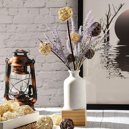 Patelai 36 Pcs Wicker Rattan Balls Decorative Balls for Vase Centerpiece Bowls Orbs Filler for Home Decor,4 Sizes