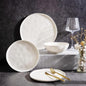 LERATIO Ceramic Dinnerware Sets for 4,Porcelain Plates and Bowls Sets with Wavy Edge,Microwave & Dishwasher & Oven Safe,Light Weight & Scratch Resistant Dishes Sets