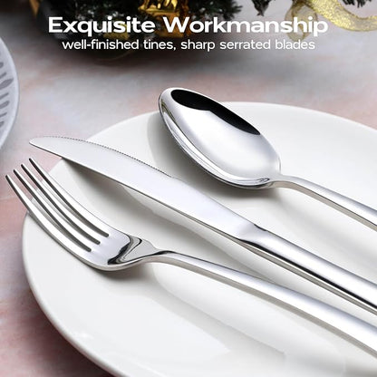 Onader 60 Piece Heavy Duty Silverware, Cutlery Set - Image 3