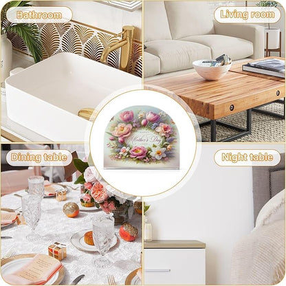 Napkin Holder Tulip Mother's Day Butterfly Crystal Clear Acrylic Napkin Holders, Paper Napkin Holder Dining Table Dispenser for Kitchen Restaurant Home Decor Bar Accessories