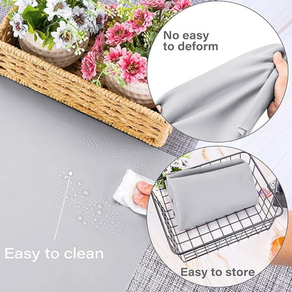 Gartful Silicone Craft Sheet - Large Nonstick Nonskid Mat, Countertop Protector, Table Placemat, Resin Casting Molds Mat, 27.6" x 19.7", Light Gray