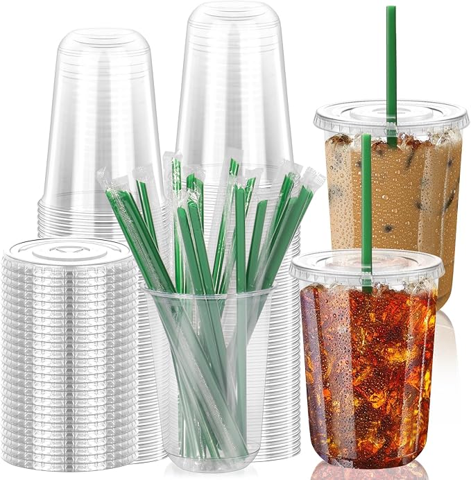 GGOLDMER 25 Set 16oz Clear Round Bottom Plastic Cups by GGOLDMER