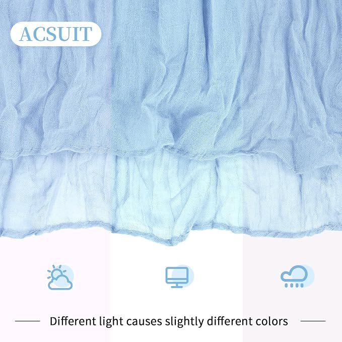 8 Pack Baby Blue Cheesecloth Table Runner 20 x 120 inch Gauze Table Runners 10 - Image 7