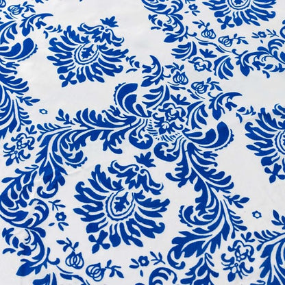 Efavormart 120" Royal Blue Velvet Flocking Damask Tafetta Round Tablecloth - Image 8
