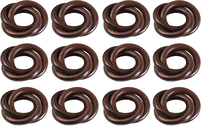ALPHA Living HOME Wooden Napkin Rings Set of 12 by ALPHALivingHOME