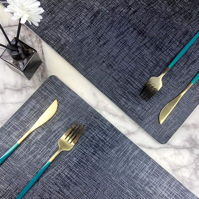 Elegant Placemats and Coasters Set 6, Vinyl Washable Place Mats - Image 3