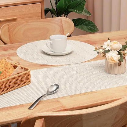 Table Runner 72 Inches Long, Vinyl Woven Heatproof Table Runners | Washable - Image 4