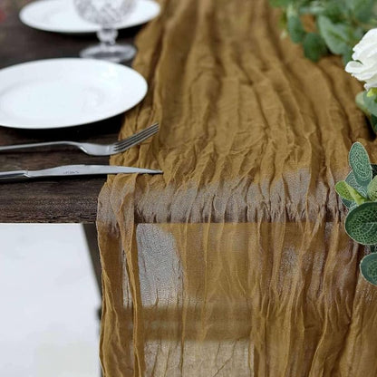 Efavormart 10ft Gold Cheesecloth Table Runner - Image 2