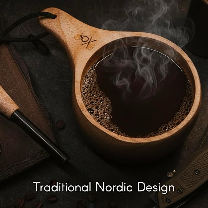 überleben | Lore Kuksa Wooden Cup – Handcarved 12oz Coffee Mug, Bowl - Image 3