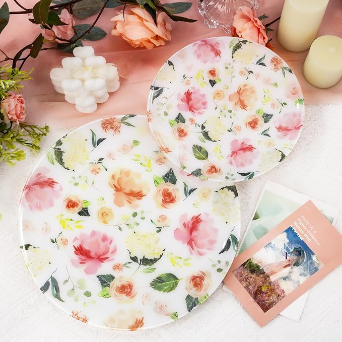 60 PCS Floral Plastic Plates - Image 4