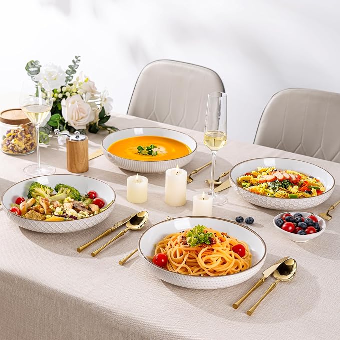GBHOME 9.5'' Large Pasta Bowls, 42 Ounce Stoneware Salad Bowls - Image 7