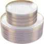 Rubtlamp 60Pcs Clear Plastic Plates,Clear Disposable Plates With Gold Rim,Heavy-duty Gold Plates,Hammered Party Plates Include 30Clear Dessert-Platos,30Dinner-Platos for Wedding, Party