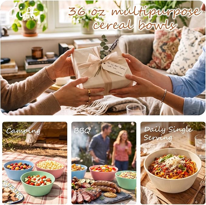 PYRMONT Big Salad Bowl Wheat Straw Bowls Alternative Big Plastic Bowls - Image 8