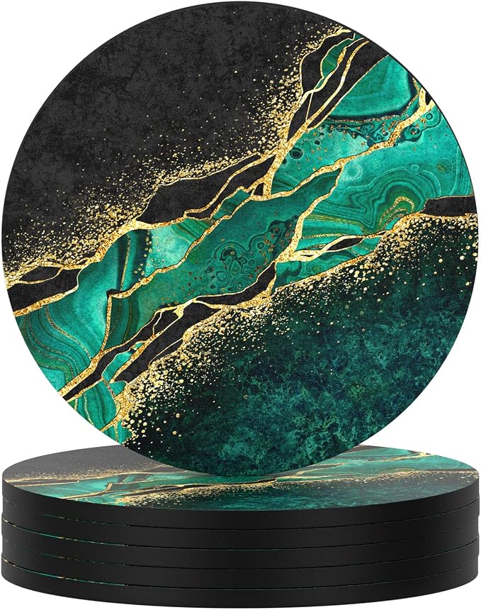 Coasters for Drinks, Kitchen Home Decor Housewarming Gift, Round 4 in by Nipichsha