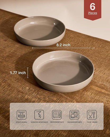 famiware Milkyway 33 oz Pasta Bowls Set of 6, Cinnamon Brown | - Image 2