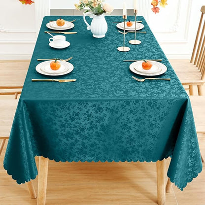 Smiry Rectangle Table Cloth, Waterproof Heavy Duty Vinyl Tablecloths, Wipeable Washable Table Cover for Kitchen and Dining Room (Emerald Green, 60" X 84")
