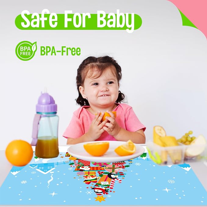 6 Pack Placemats for Kids, Non-Slip Washable Table Mats, Reusable Holiday - Image 5