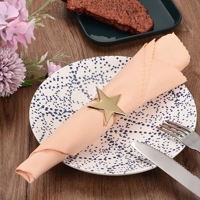 uxcell Metal Napkin Rings Set of 6, Star Napkin Ring Holder Buckle - Image 5