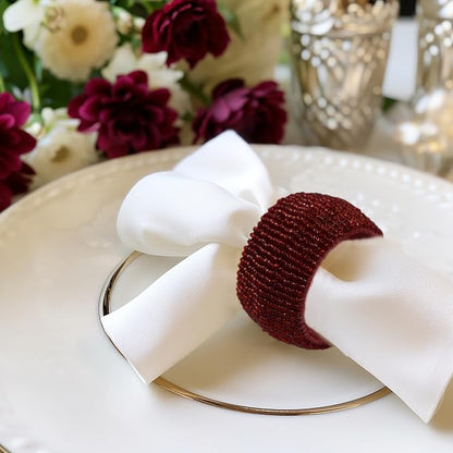 COTTON CRAFT Glitz Handmade Beaded Napkin Rings - Image 4