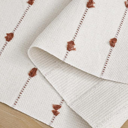 Artoid Mode Caramel Boho Farmhouse Cotton Woven Table Runner, Seasonal Fall - Image 6