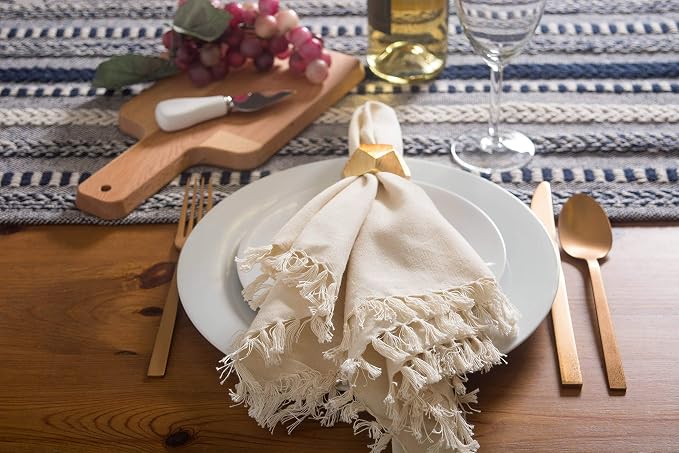 DII Farmhouse Braided Stripe Table Runner Collection - Image 9