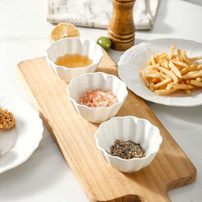 UIBFCWN 20 Pack 4oz Soy Sauce Dishes, Ceramic Dipping Sauce Bowls/Cups, 3.6inch Small Dip Bowls for Ketchup, Soy Sauce, Sushi, Condiments, Side Dishes, Microwave & Dishwasher Safe