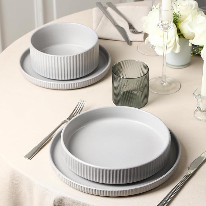 Stone Lain Haven Stoneware 32-Piece Dinnerware Set, Plates and Bowls Sets - Image 7