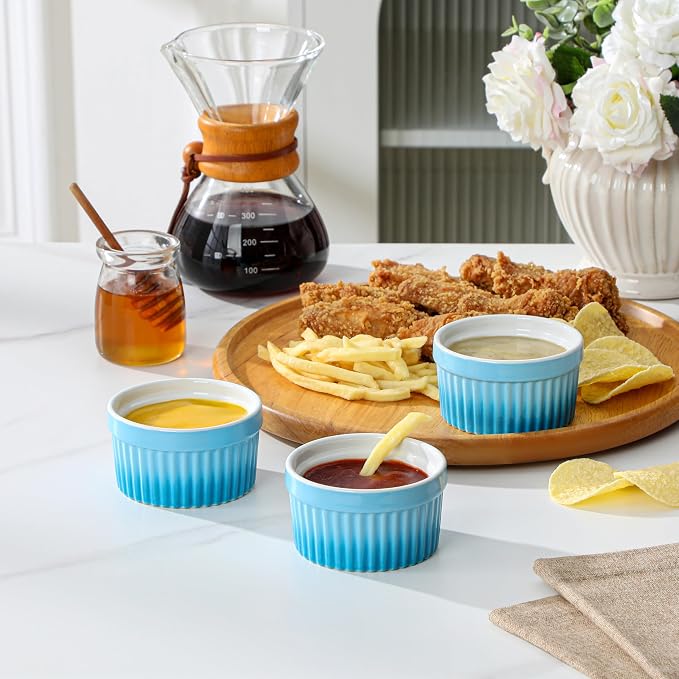 MALACASA Ramekins 4 oz Oven Safe, Small Ceramic Souffle Dishes - Image 7