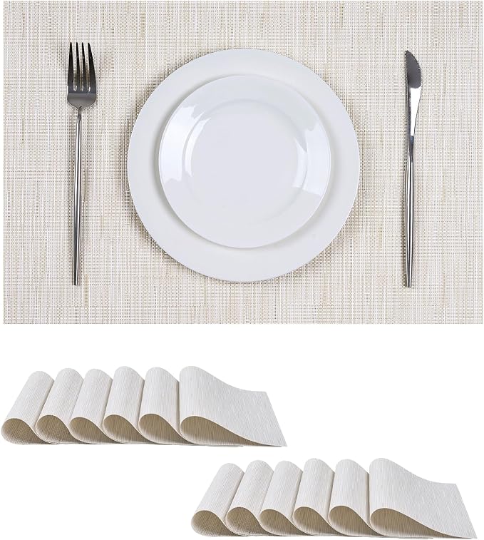 Leetaltree Pale Beige Placemats Set of 12 by Leetaltree-ArtatEveryTable