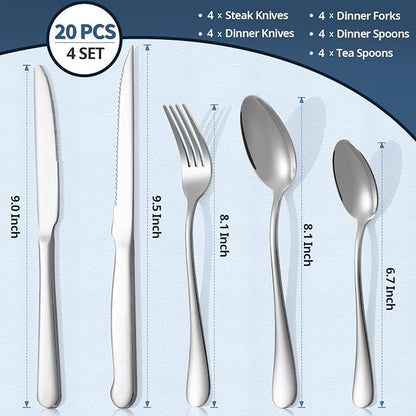 Eisinly 20-Piece Silverware Set - Image 2