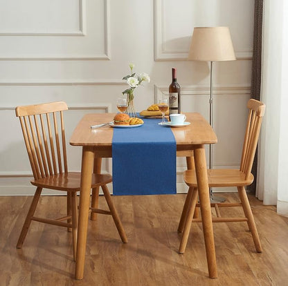 Vintage Blue Cotton Table Runner 13 x 72 in Long Farmhouse Style | Blue Table - Image 7