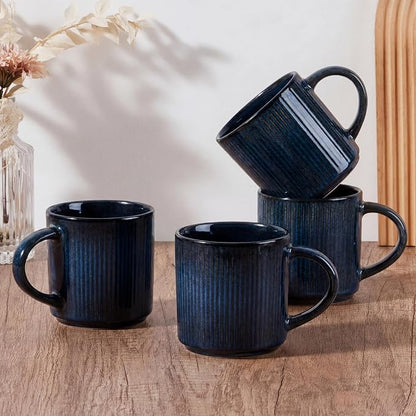 E-far Coffee Mugs Set of 4, 12 oz Stoneware Coffee Cups by E-far