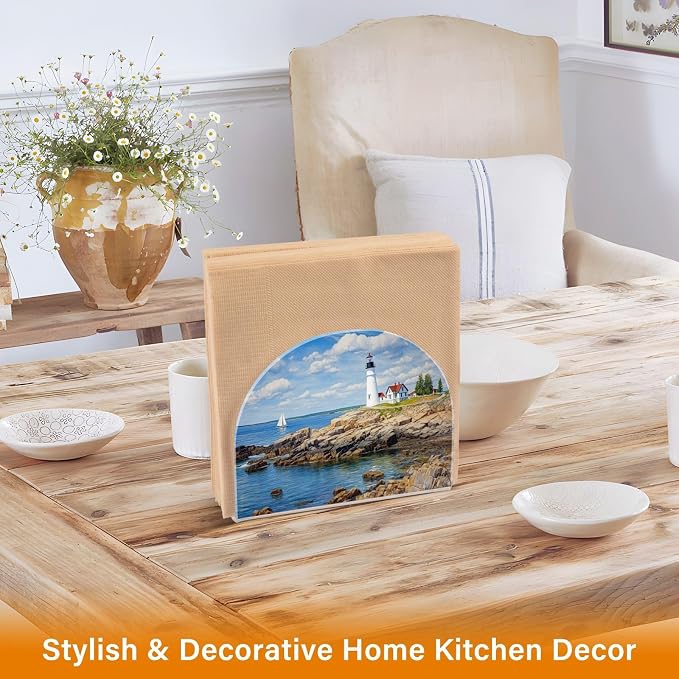 Napkin Holder, Lighthouse on Beach Napkin Holder - Image 4