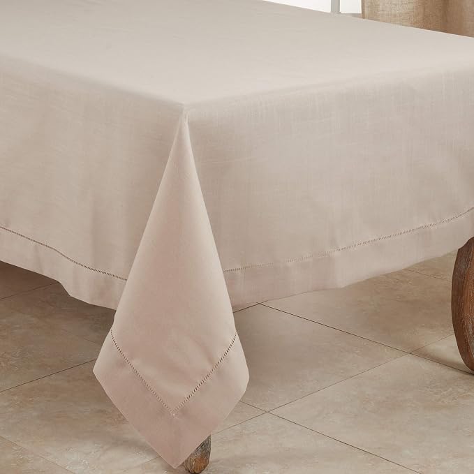 SARO LIFESTYLE Hemstitched Border Tablecloth - Image 3