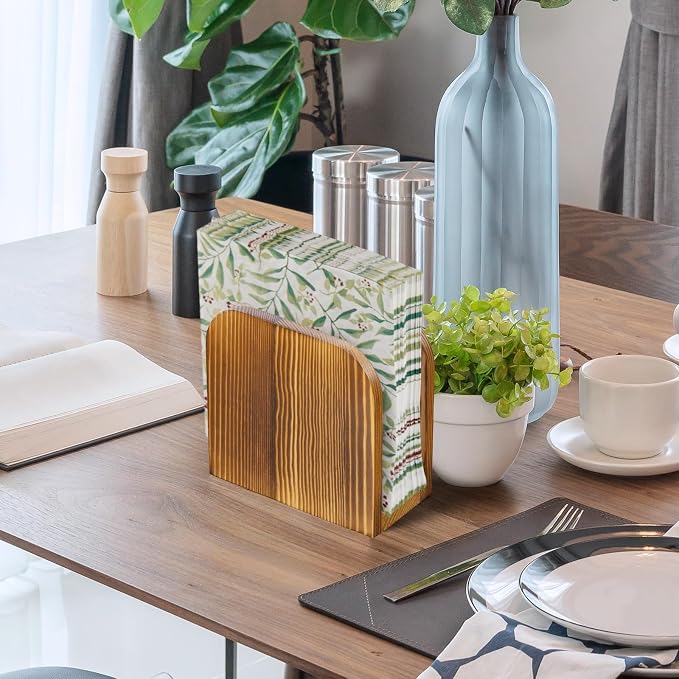 ALELION Brown Wood Napkin Holder - Image 6
