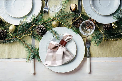Wooden Napkin Rings Set of 12 Handmade Napking Holders for Dining Tableware, Thanksgiving, Party, Table Décor (Straight)