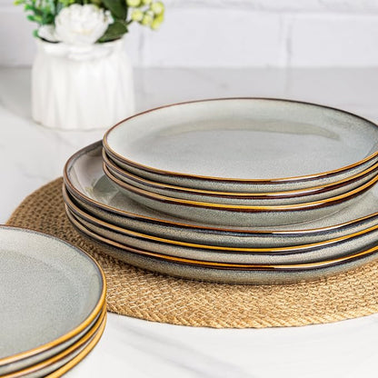 AmorArc Ceramic Plates Set of 6, 8.5 Inch Stoneware Small Dinner Plates Set | - Image 8
