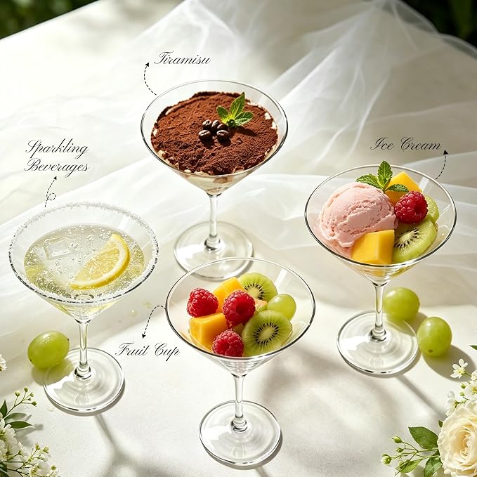 Plastic Martini Glasses Set of 12, 9 oz Clear Cocktail Cups | Unbreakable - Image 3