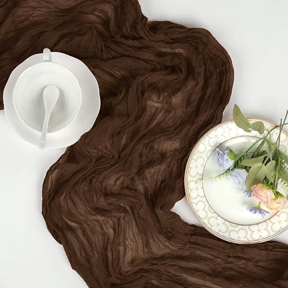 6 Pack Brown Cheesecloth Table Runner 35 x 120 Inch | Boho Gauze Cheese Cloth - Image 6