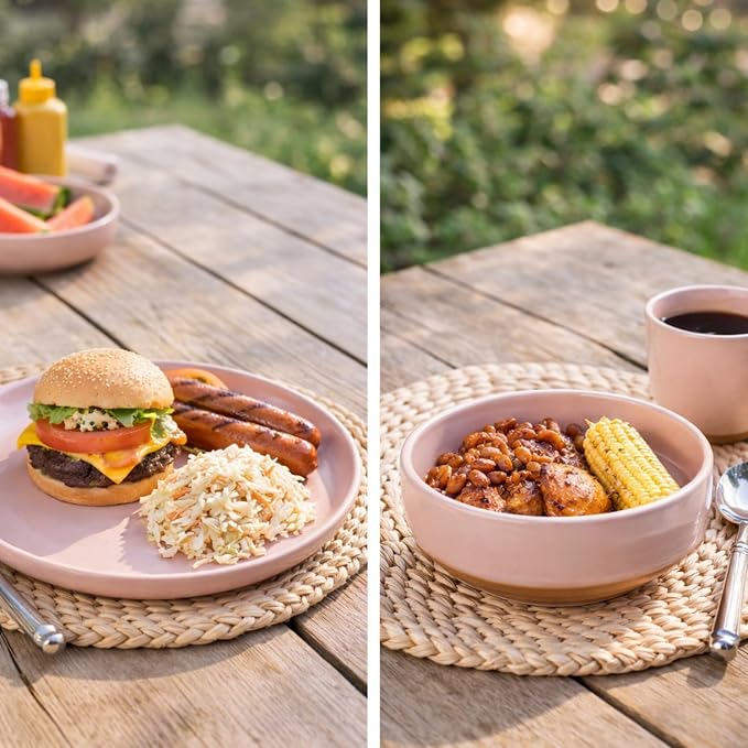 AmorArc Dinnerware Sets for 6, 18 Pieces Ceramic Plates and Bowls Set | Scratch - Image 6