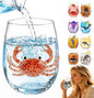 Red Crab 3D Ocean Animal Artisan Glassware, Novelty Drinking Cup | Handcrafted by Unknown