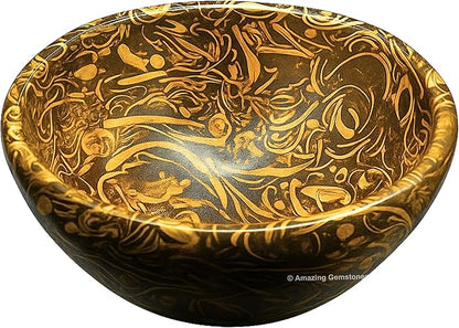 Mariyam Jasper Crystal Bowl - 2 Inch Decorative Bowls for Room and Home Decor - Gemstone Healing Crystals for Elegant Display, Positive Energy Balance and Gift