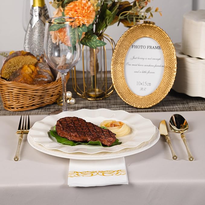 72 Pack Ivory Plastic Plates, Thanksgiving - Image 3