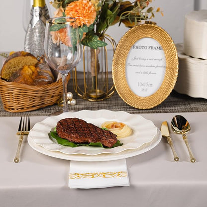 72 Pack Ivory Plastic Plates, Thanksgiving - Image 3