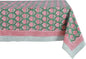 ATOSII Roma Green 100% Cotton Fall Autumn Rectangle Tablecloth, Hand Block Print Washable Table Cover, Christmas Parties Buffet Dining, Weddings, Thanksgiving, Preppy Decor 60 X 108 Inches 8 Seater