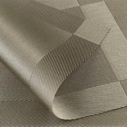 DACHUI Placemats, Heat-Resistant Placemats Stain Resistant Anti-Skid Washable PVC Table Mats Woven Vinyl (6pcs, Coffee-Cross)