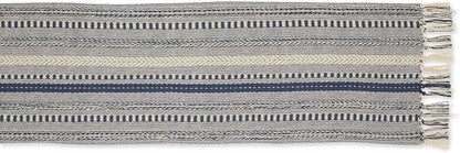 DII Farmhouse Braided Stripe Table Runner Collection, French Blue - Image 2