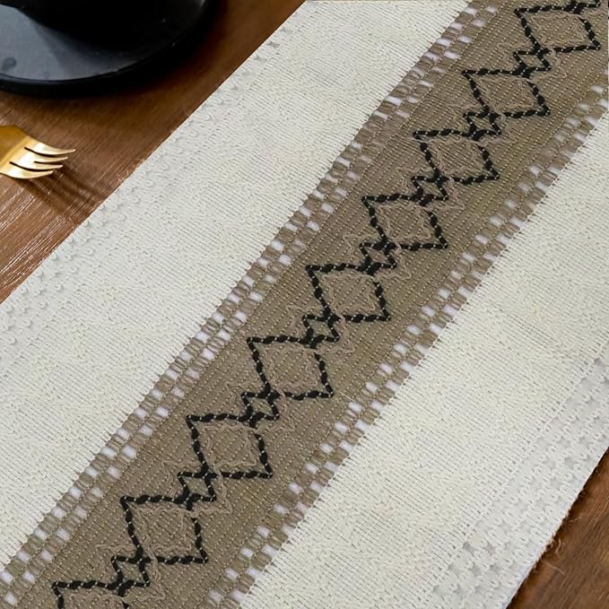 EMMTEEY Macrame Table Runner Boho Style 72 Inches Long, Scratch & Heat Resistant - Image 4